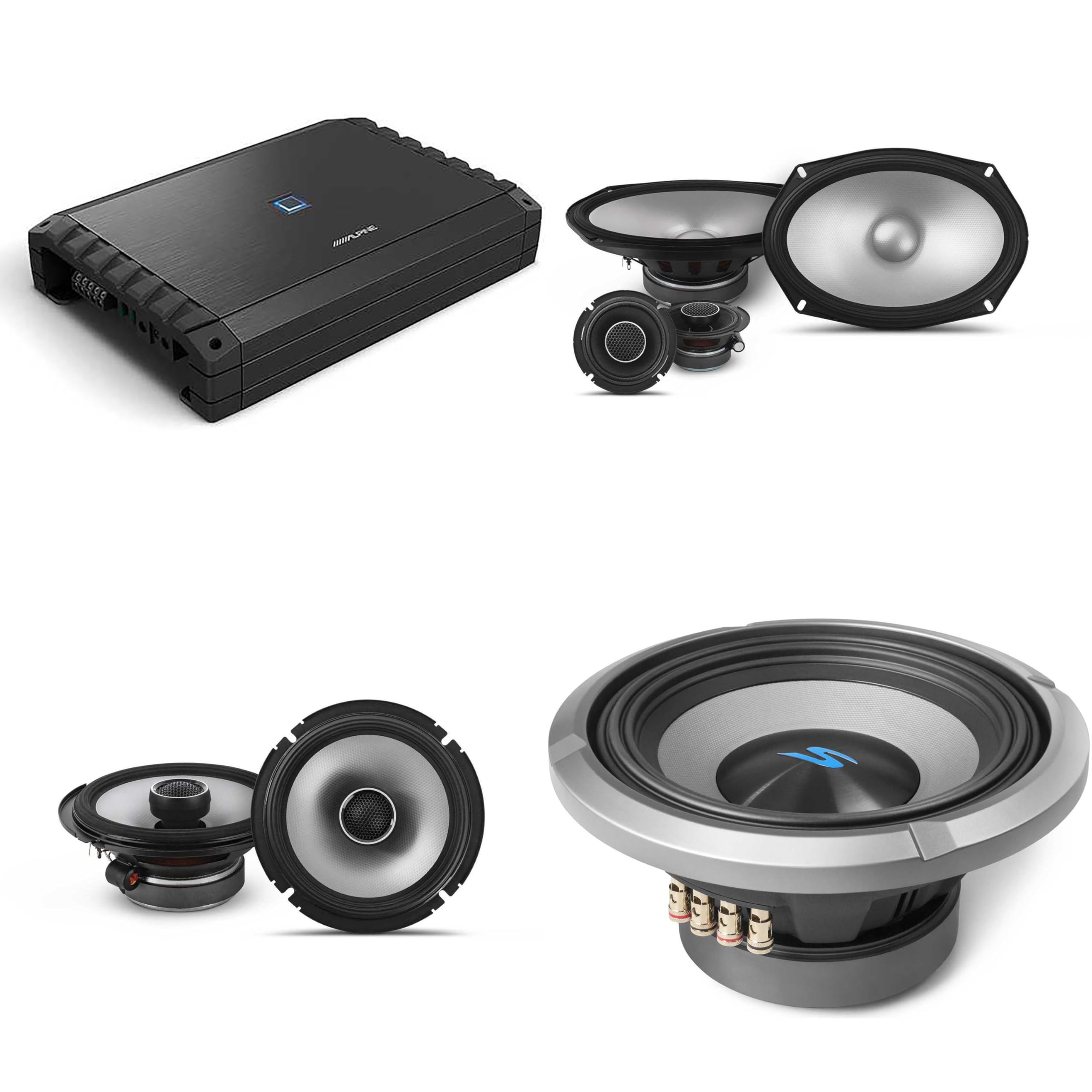Alpine S2-A55V S-Series Class-D 5-Channel Amplifier, Hi-Res Certified, 40W x 4 + 200W x 1 @ 4 ?, 60W x 4 +300W x 1 @ 2 ? w/ S2-S69C, S2-S65 & S2-W10D4 10