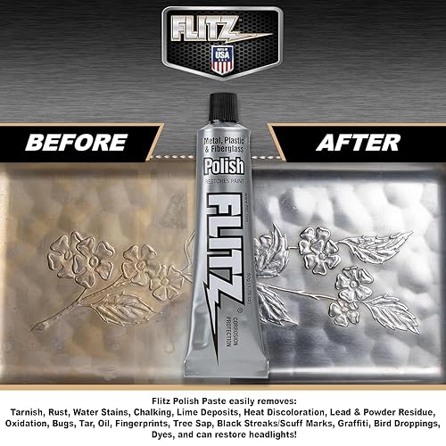 Miniatura 4 de Flitz Multi-Purpose Metal Polish Paste - 1.76oz Tube of USA-Made Chrome Polish - Works on Stainless Steel, Aluminum, Plastic, Jewelry and Cars
