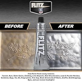 Flitz Multi-Purpose Metal Polish Paste - 1.76oz Tube of USA-Made Chrome Polish - Works on Stainless Steel, Aluminum, Plastic, Jewelry and Cars - Non-Abrasive Cleaner & Rust Remover (1 Pack)