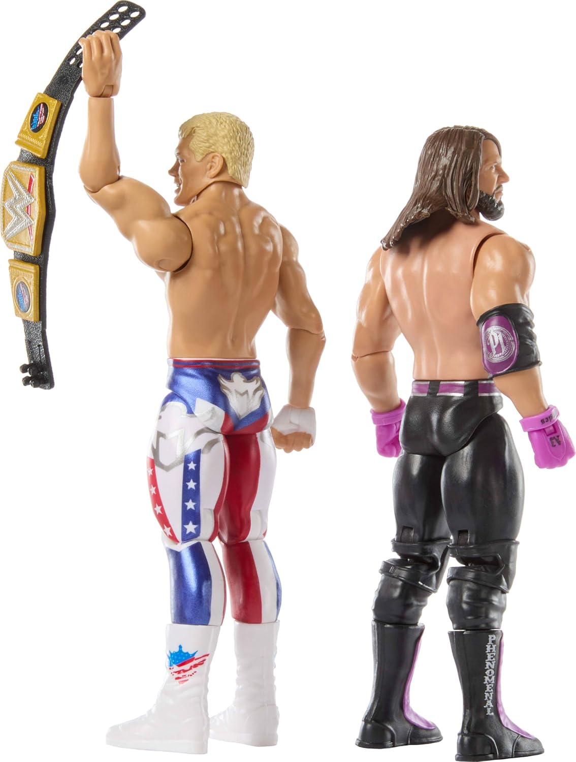 Mattel WWE Main Event Showdown Action Figures 2-Pack with Accessory, Series #22 Cody Rhodes vs AJ Styles Collectible Set, 6-inch