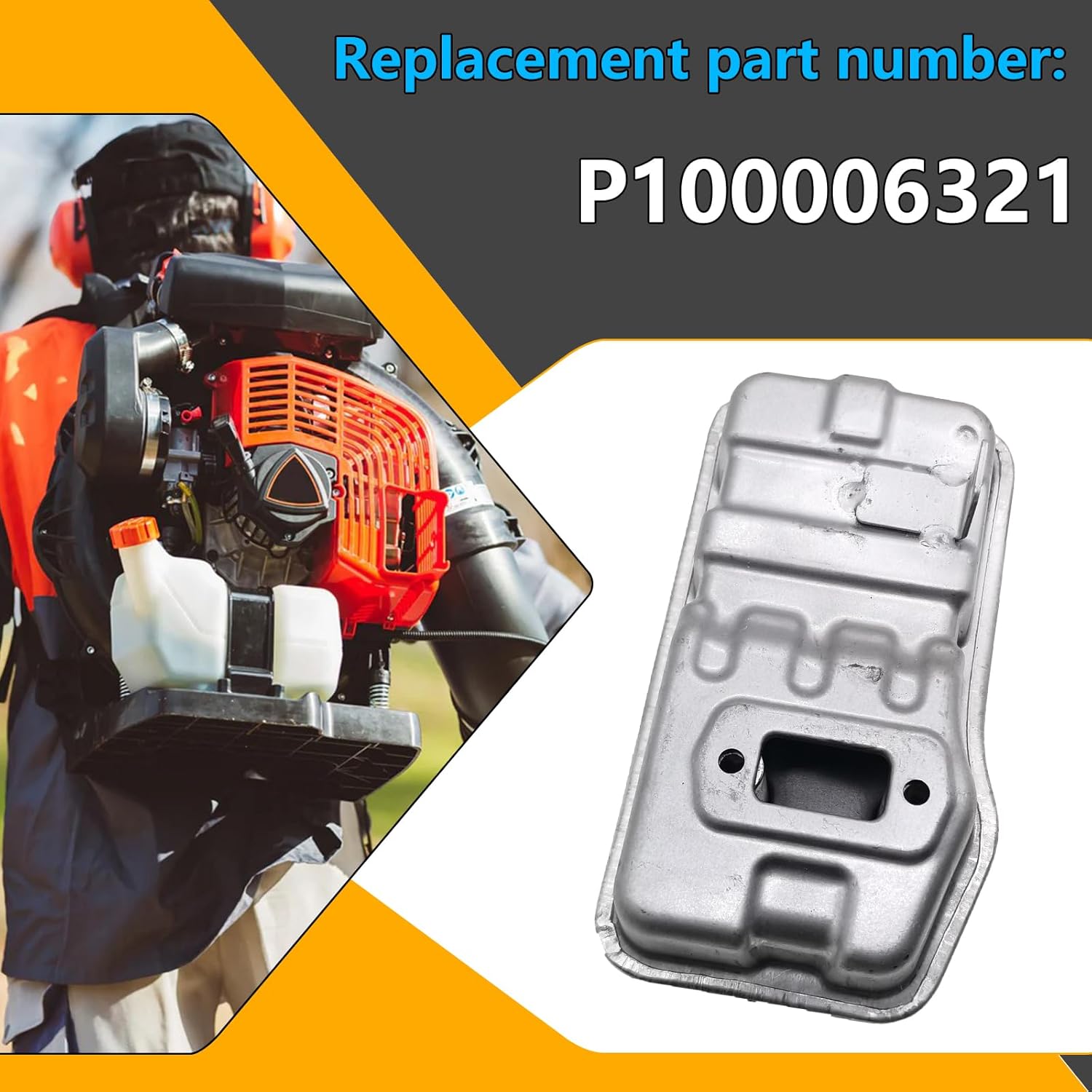 P100006321 Muffler fit for ECHO PB-8010, PB-9010, EB810, EB910 - OEM Replacement Exhaust System