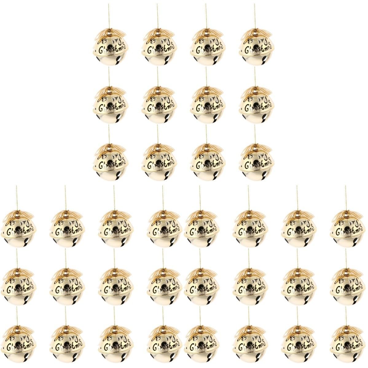 Didiseaon 36 Piezas Adorno Navideño Colgante de Campana de Hierro Dorado