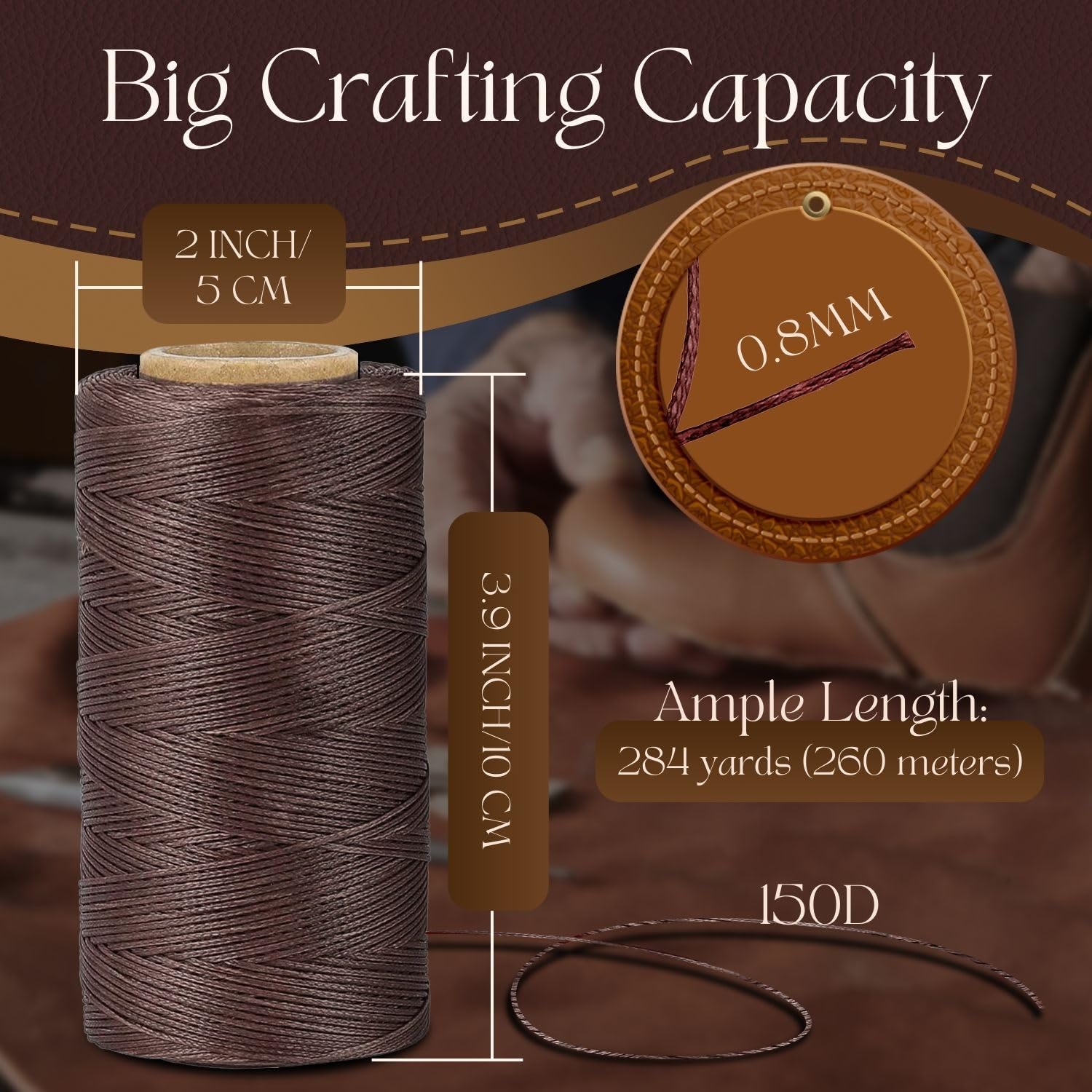 1 Bobina Da 1 Mm Di Filo Piatto Cerato Filo Per Cuciture In - Foto 4