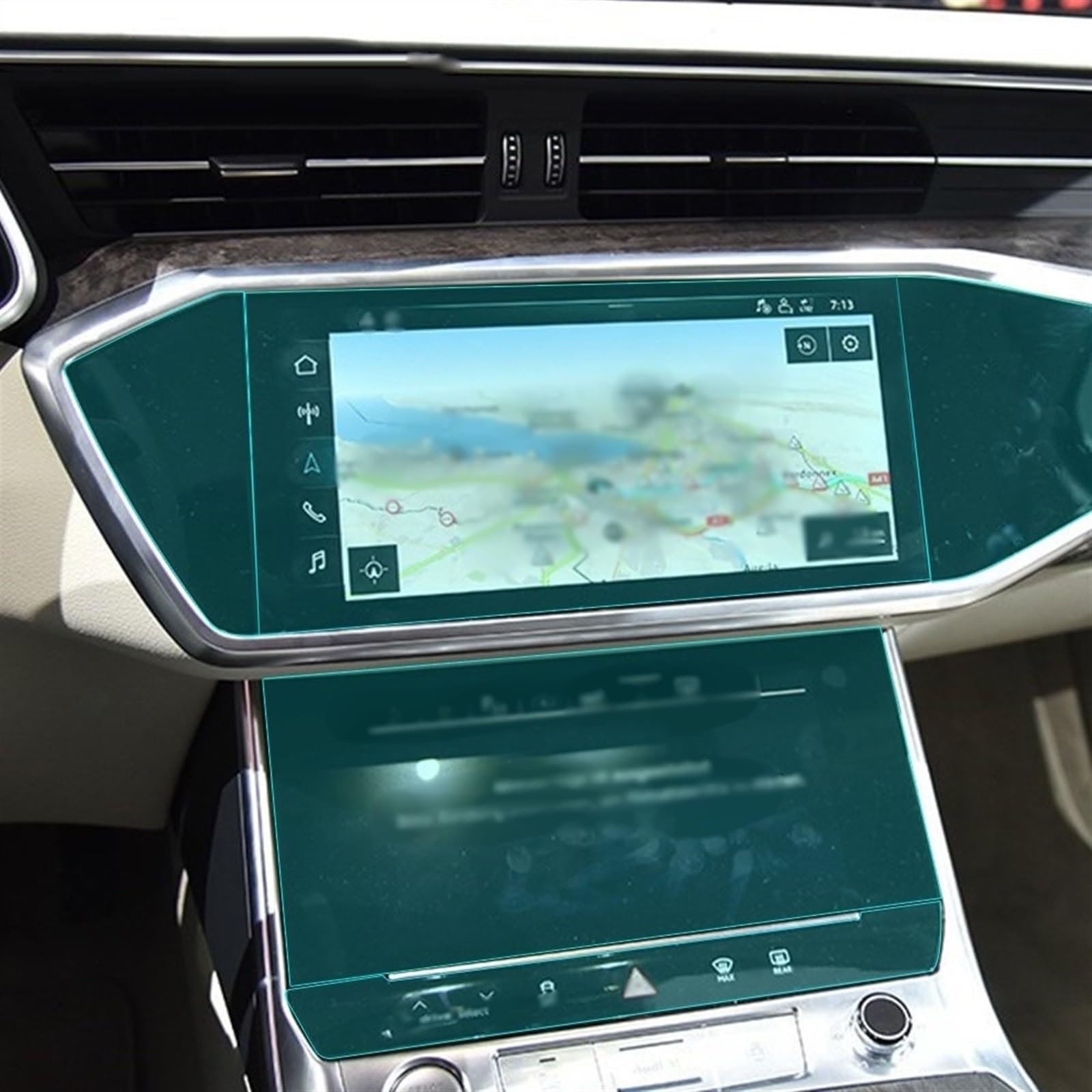 Autoschutzfolie Für Audi Für A7 2019-2020 Auto Innen Aufkleber Center Konsole Getriebe Navigation Bildschirm Transparente Schutz Film(2019-2020 A)