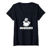 Womens Funny Java Developer Joke - Great Programmer & Coffee Gag V-Neck T-Shirt