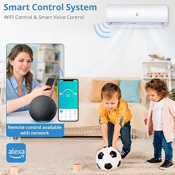 Garvee 9000 BTU Mini Split AC/Heating System, 20 SEER2 230V WIFI Enabled Energy Efficient Mini Split Air Conditioner,Wall-Mounted Split AC Unit,Cools Up to 450 Sq.Ft