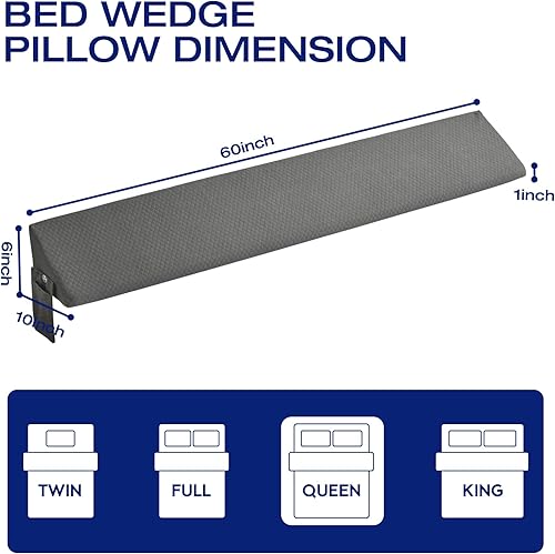 Miniatura 2 de Almohada de cuña de cama Queen para relleno de huecos en la cabecera para usar debajo de las almohadas para apnea del sueño, después de cirugía,