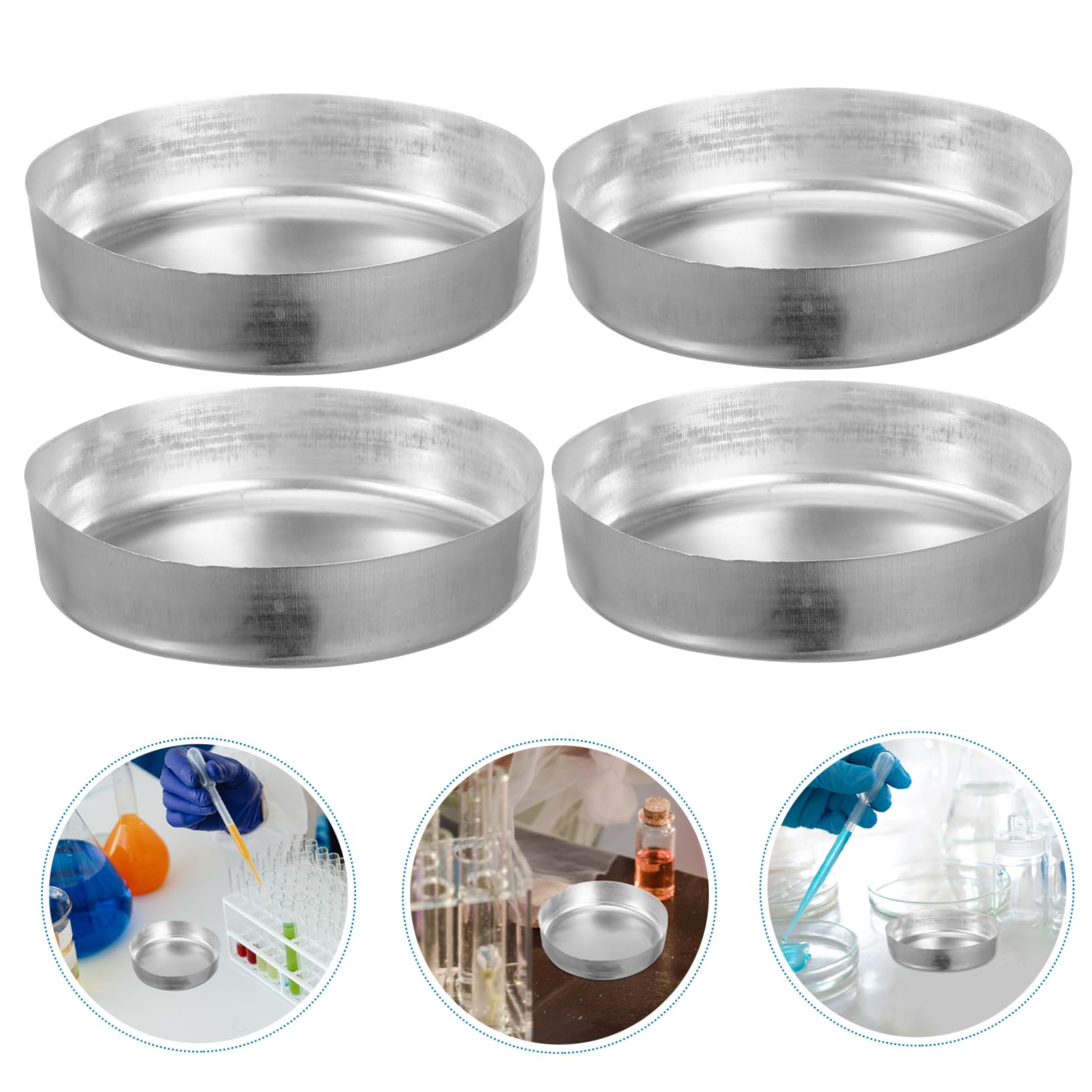 Cabilock 5 Series Plato De Pesaje Peso Bandejas Pesar Para Polvo Medida Muestras Platillos De Pesaje Botes De Pesaje Platos De Pesaje Placas De Muestra Plata Aluminio 10 Piezas X 5