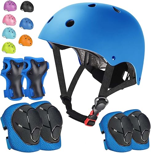 Miniatura 12 de Set de Casco de Bicicleta para Niños, Casco Ajustable para Niños de 3 a 15 Años, para Niños Pequeños, Niños y Niñas, para Varios Deportes, Negro