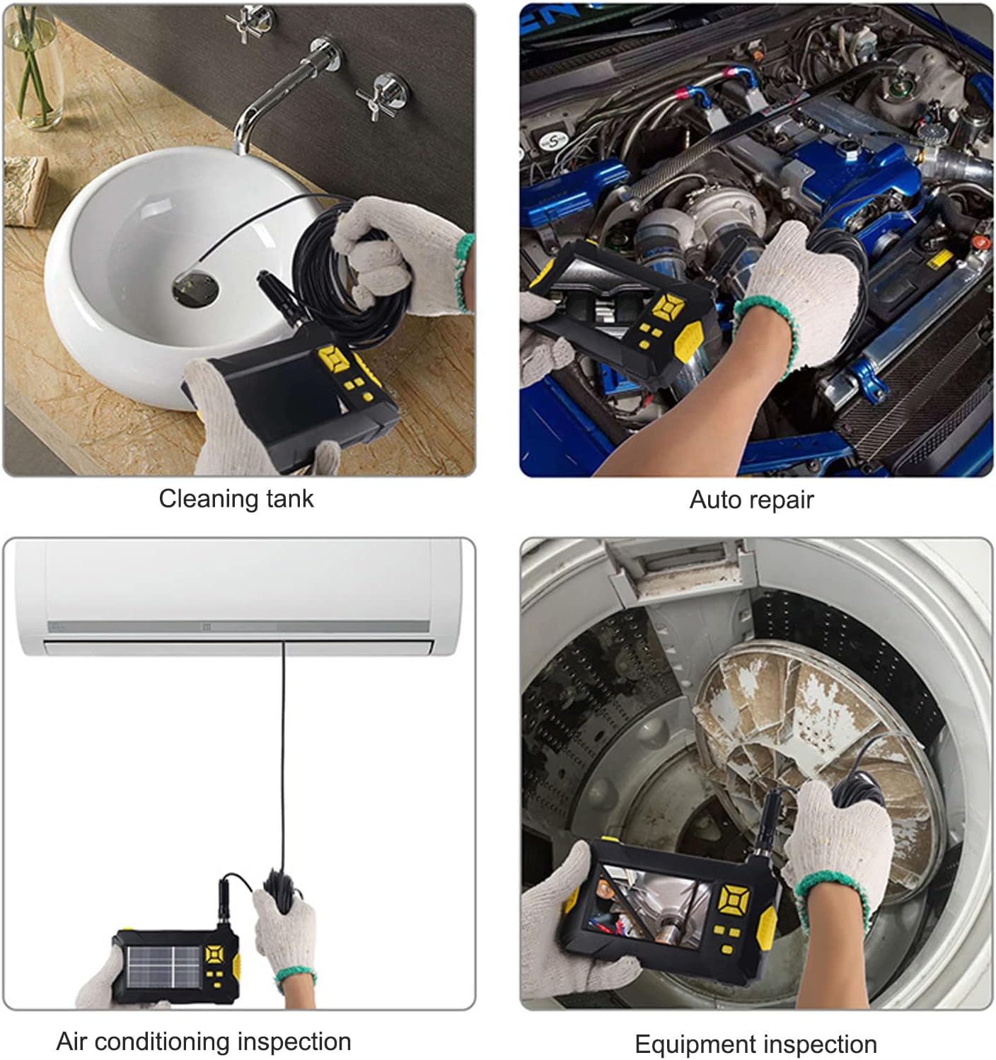Borescope camera in various inspection scenarios
