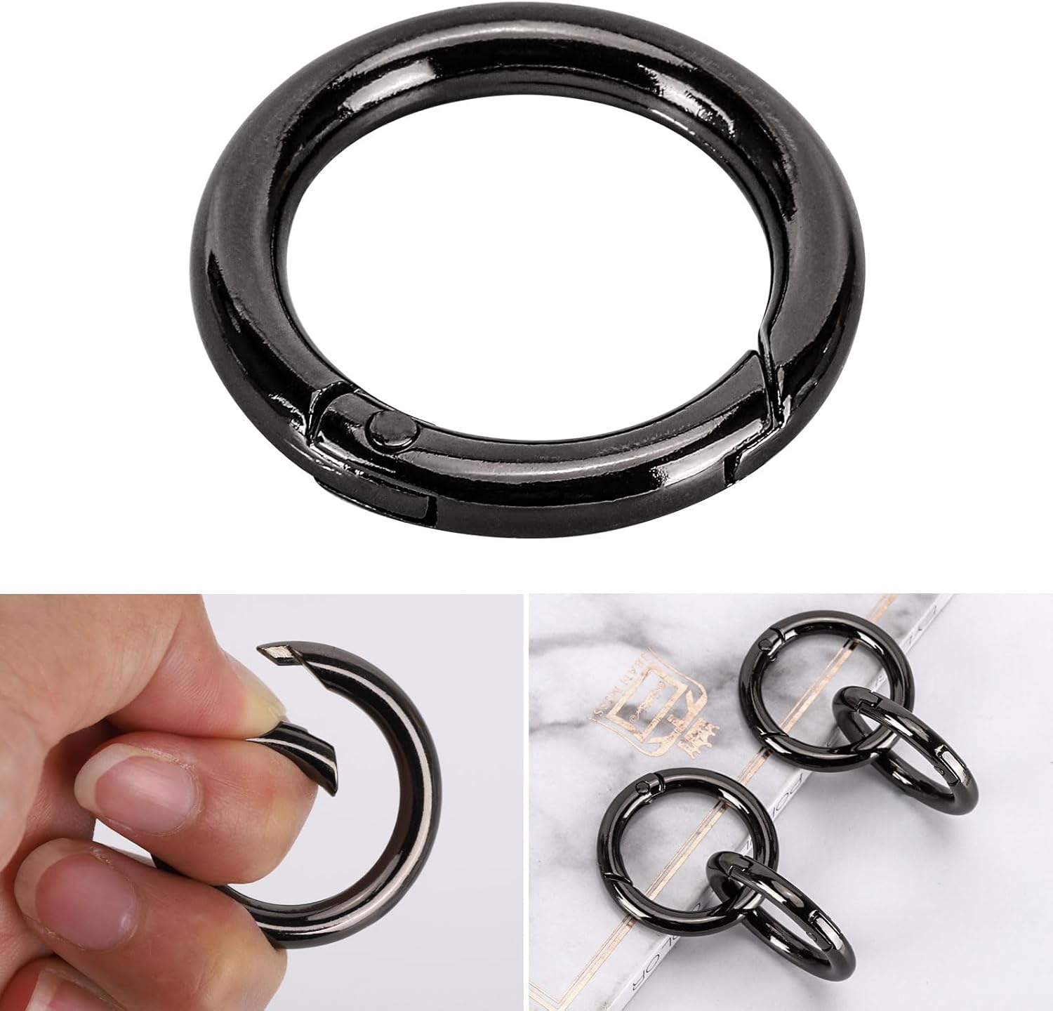 30pcs Metal Spring O Rings,1 inch Round Carabiner Clips Keyrings for Keyrings Buckle, DIY Crafts, Dog Leashes, Luggage Accessories - Image 6