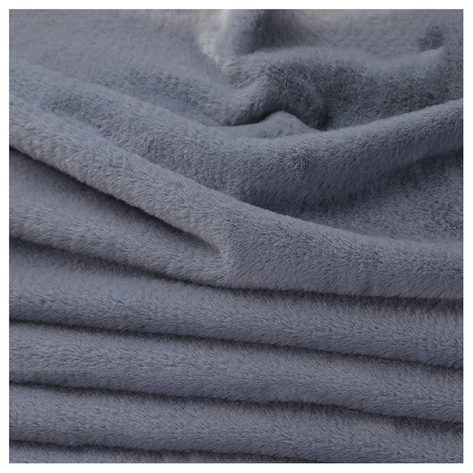 Short Pile Fun Faux Fur Fabric Material, 63 Colors Smooth Faux Fur Material Squares Soft Plush Craft and Hobby Fabric, Fluffy Fabric Craft Cut Strip for Sewing, Pet Beds, 50x50cm (Color : Dark Grey)