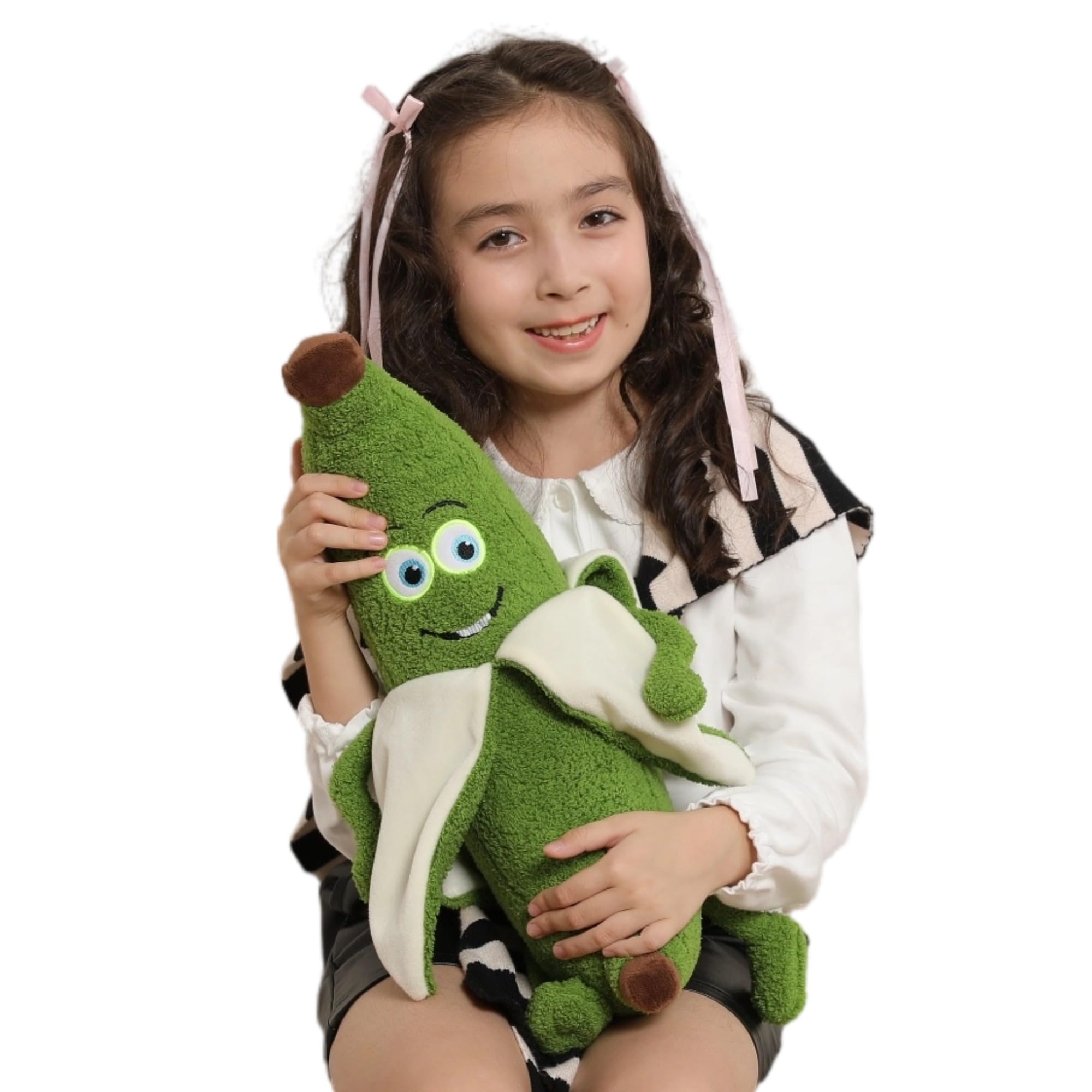 Banana Plush Stuffed Animal Toys Cute Stuffed Banana Peelable Funny Fruit Hugging Pillow Plush Figure Toys 18 Inch