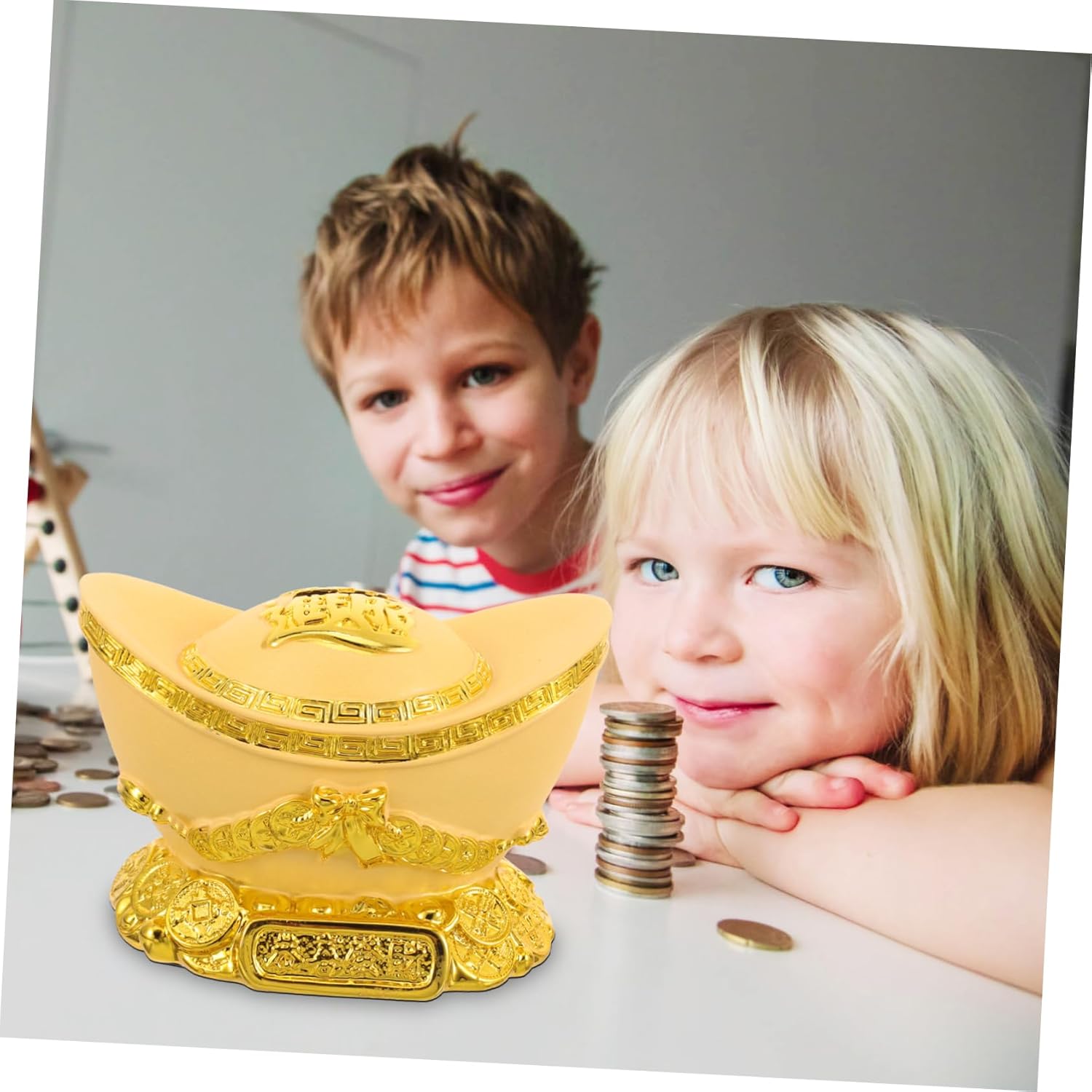 Alipis Shaped Money Bank Ornament Piggy Bank Counter for Adults Resin Material Home Decor