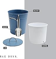 Vista 2 de Rae Dunn Cubo de Hielo con Pala - Cubo de Acero Inoxidable con Asa, Tapa y Pala para Hielo - Contenedor de Almacenamiento de 4 Cuartos para Cubitos