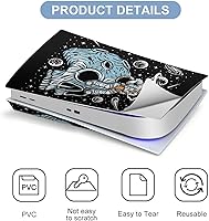 Vista 5 de Astronauts Beber café en piel de calavera para 5 consolas y controladores, accesorios de cubierta de vinilo de anime, juego completo para 5 discos