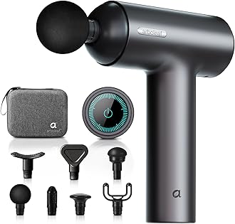 Massage Gun Deep Tissue, arboleaf 6 Speeds Muscle Massage Gun Sports Massager Gun with Case and Type-C Charging, Powerful Percussion Massager Gun for Home Gym Office Muscle Pain Relief