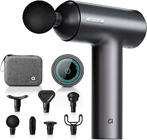 arboleaf Massage Gun Deep Tissue, Muscle Massager Gun | with 6 Speeds 7 Massage Heads, LCD Touch Screen, Powerful Handheld Percussion Massager for Muscle Relaxation & Pain Relief