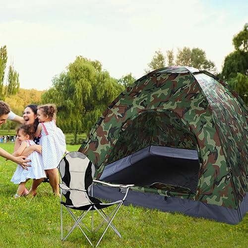 Miniatura 6 de Sillas plegables de campamento para adultos, sillas de campamento plegables con portavasos y bolsa exterior, silla ligera y portátil al aire libre