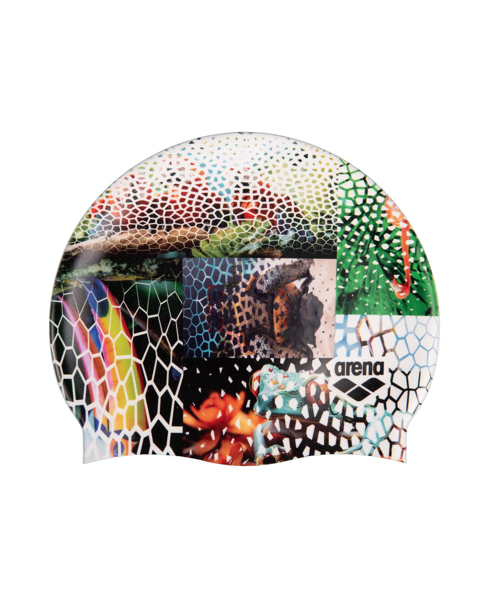 Arena HD Unisex Elastic Silicone Swim Cap, Training Water Sports Fitness Swimming Gear, Pool Hat Frequent Use, Arena Animalier, One Size