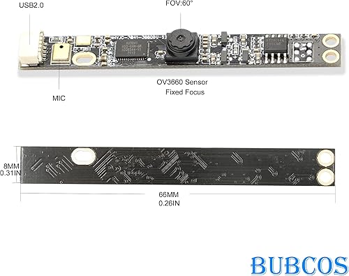 Miniatura 5 de BUBCOS Módulo de cámara USB de 5 megapíxeles, enfoque automático Full HD 2592 x 1944 cámaras web con sensor CMOS OV5640 para Windows Android Linux