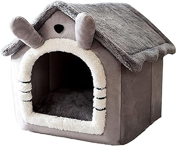 Arcanine Cat Beds for Indoor Cats - Cat Bed Cave with Removable Washable Cushioned Pillow, Calming Cozy Soft Cat Cave, Cute Friendly House Cat Houses for Indoor Cats (44 x 36 x 39 cm)