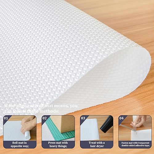 Miniatura 6 de Hersvin Shelf Liners - Alfombrillas de EVA para cajones de 12 pulgadas x 20 pies, almohadilla no adhesiva para armario, cojín para forro de gabinete