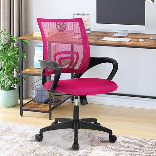 Miniatura 1 de Silla de escritorio ergonómica, silla de oficina de malla para computadora con soporte lumbar y reposabrazos, silla de trabajo ajustable para el