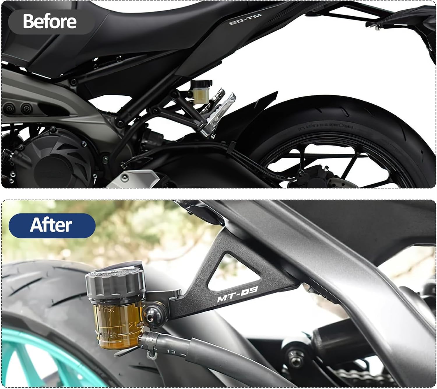 Rear Brake Reservoir Bracket Mount Holder Compatible with Yamaha MT09/MT09 SP 2024 2025,Alumiunm Alloy,CNC-machined,Anodized,MT09 Accessories,Passenger Footpegs Remover