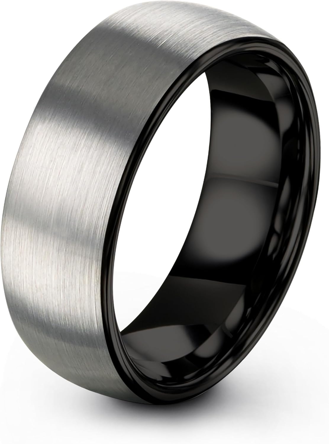 Tungsten Wedding Band Ring 8mm Men Women Comfort Fit Grey Dome Polished