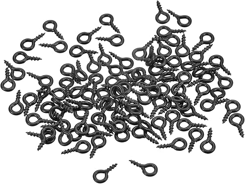 uxcell 300 ganchos pequeños de ojo de tornillo con rosca, tornillos roscados, tornillo autorroscante de 0.31 x 0.39 pulgadas para hacer joyas,