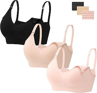 Schwangerschafts Still BH Nahtloser Still-BH mit zusätzlichen BH-Verlängerungen Stillen und Schlaf Ohne Bügel für Damen 3/4 pcs