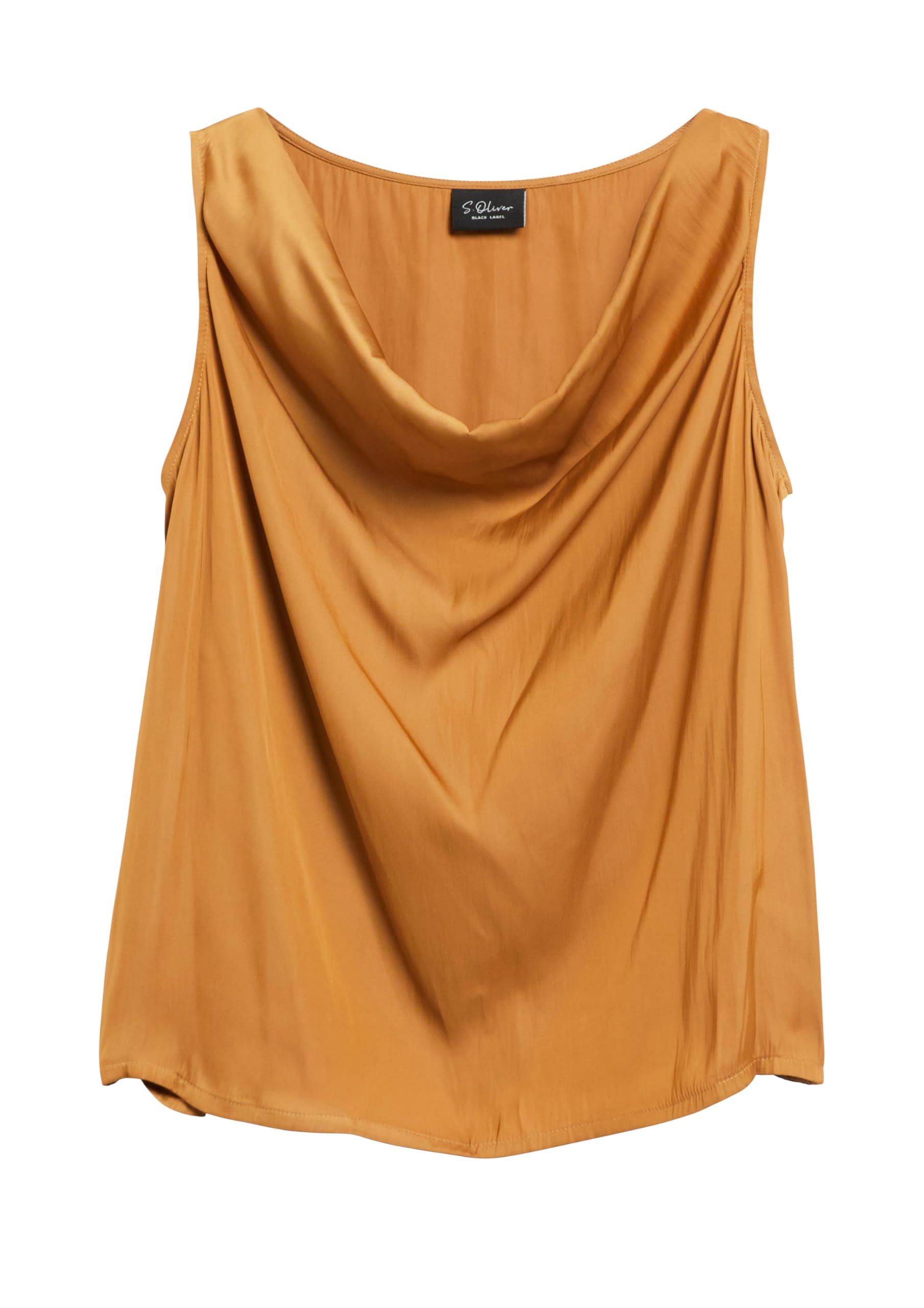 s.Oliver Damen Bluse – ärmellos, Satin, Wasserfallausschnitt, Regular Fit – Für Party & Business
