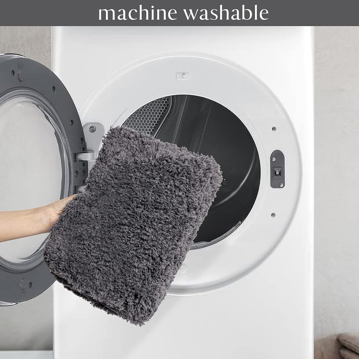 Ashler Runners Bathroom Rugs Long Non Slip Rug Sets 2 Piece, Dark Grey Water Absorbing Bath Mat Ultra Soft Shower Rugs, Plush Machine Washable Bathroom Carpet, 24 x 36 & 24 x 72 inches