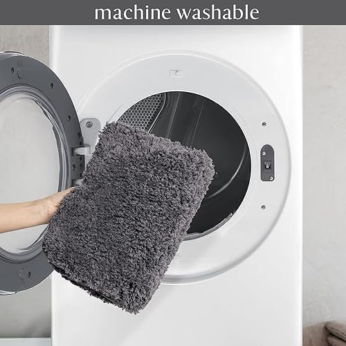 Miniatura 6 de Ashler Runners - Juego de 2 alfombras de baño largas antideslizantes que absorben el agua, ultra suaves, alfombras de baño de felpa lavable a