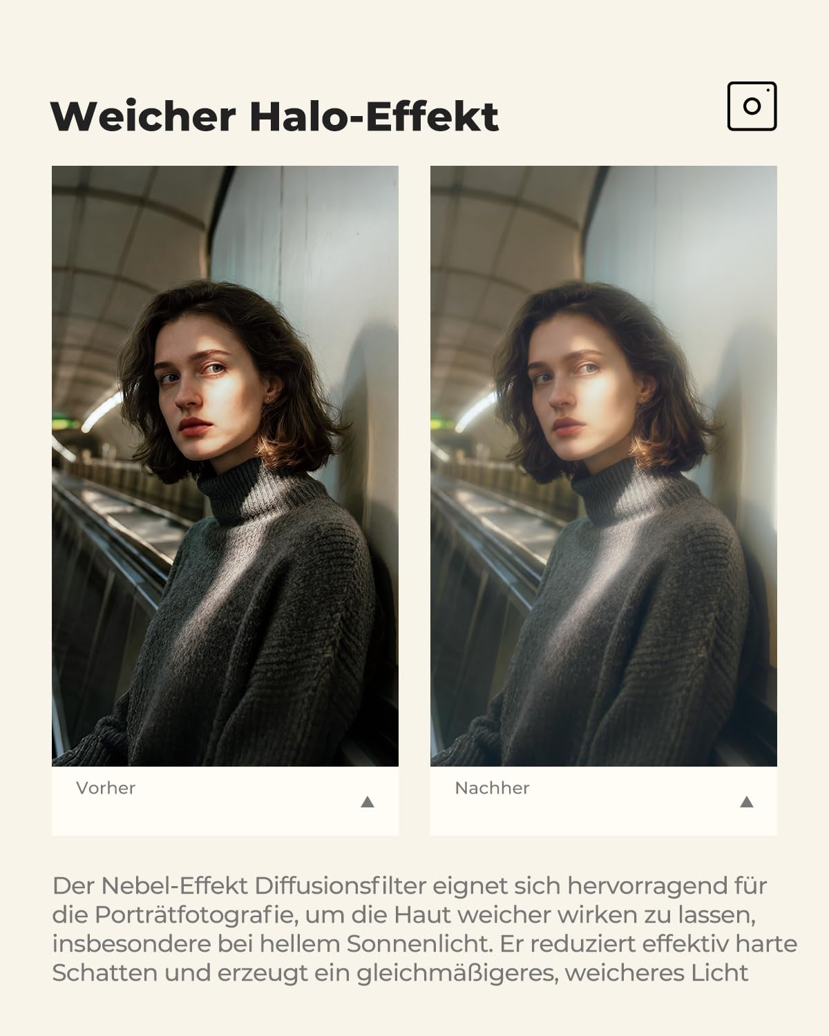 K&F CONCEPT Nebel-Effekt Diffusionsfilter 77mm Mist Filter für Landschafts- und Porträtfotografie (Nano-Klear)