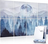 Vista 9 de Tutmyrea Paneles acústicos artísticos, acolchados a prueba de sonido, paquete de 8 paneles acústicos insonorizados de 48 x 32 pulgadas, paneles