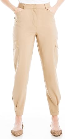Max Studio Womens Peachskin Pant with Flap Pockets