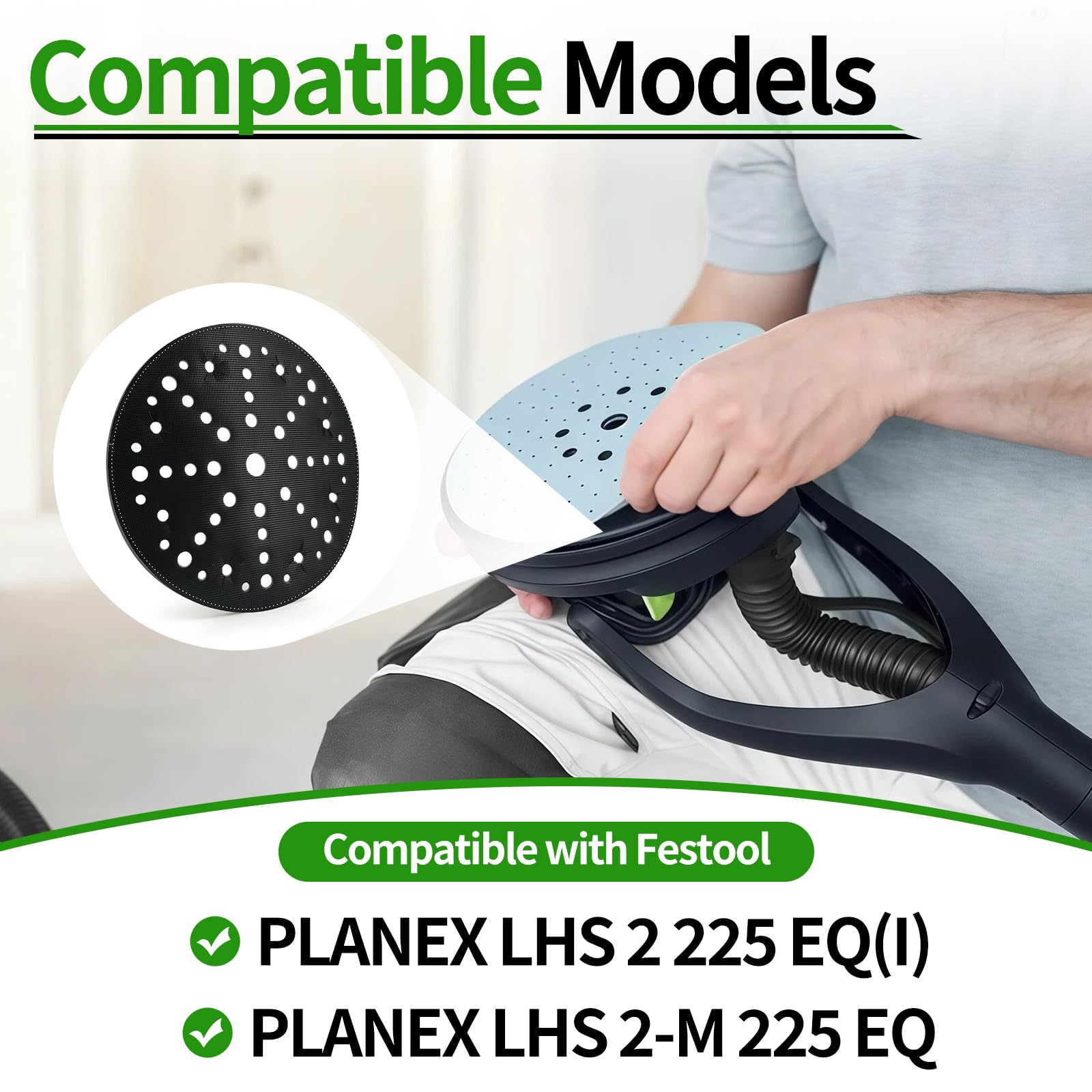 Almohadilla de interfaz para Festool PLANEX LHS 2 225 - Almohadilla blanda para disco lijador de repuesto IP-STF-D220/48-LHS 2 225, almohadilla de interfaz 220 mm para lijadora de larga distancia