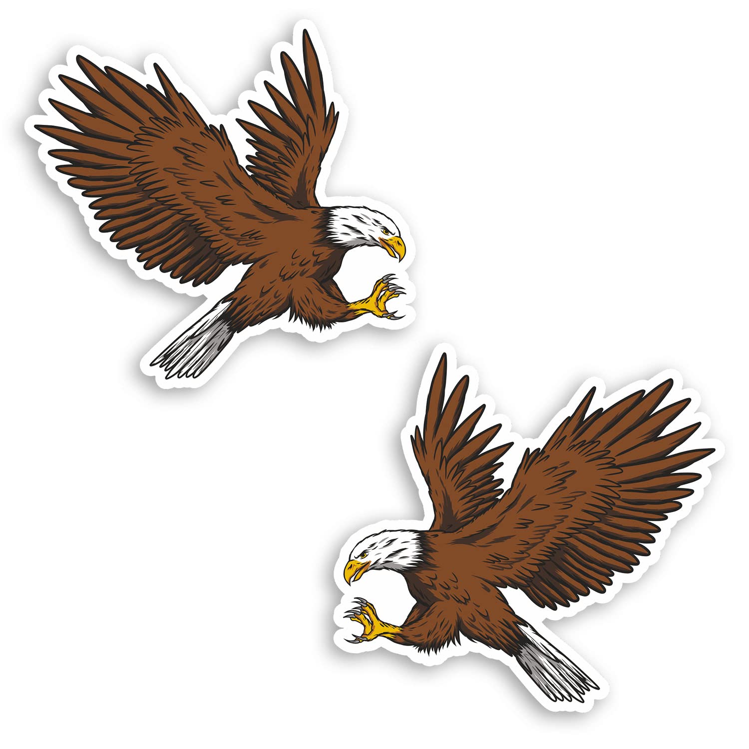 2 x 10cm Bald Eagle Vinyl Stickers - Bird Pray USA Sticker #70630