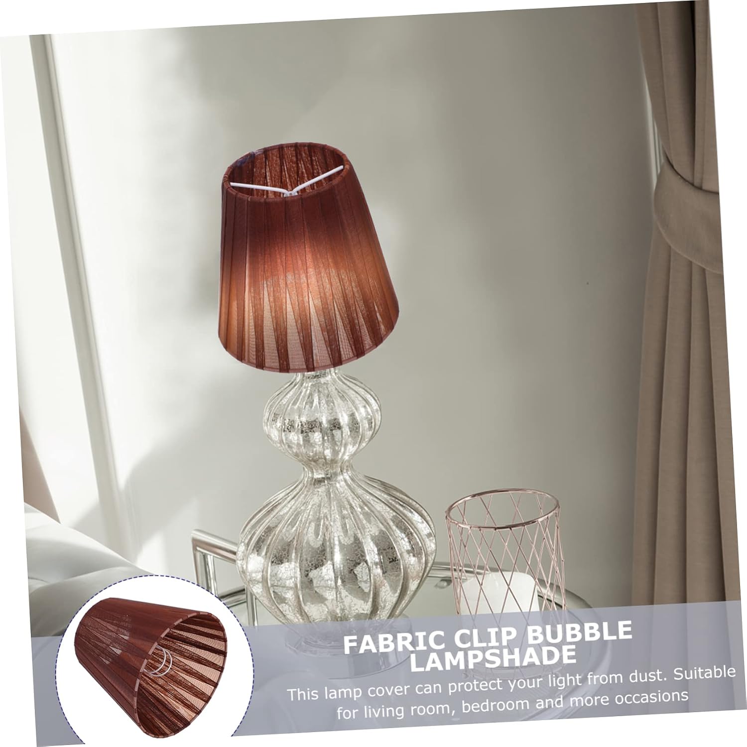 WOONEKY 2pcs Translucent Cloth Art Lamp Shade Light Cover for Ceiling Wall and Floor Lamps Unique Design for Warm Atmosphere Housewarming Gift