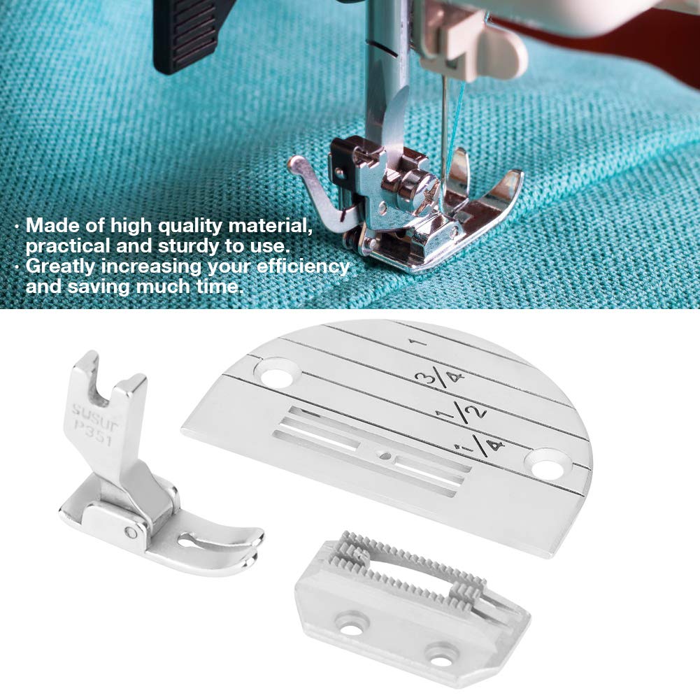 Juego De Prensatelas Y Placa De Aguja Para Máquina De Coser Industrial - 3 Piezas De Metal