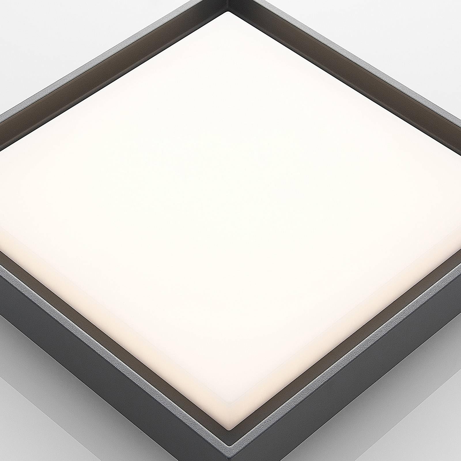 Lucande Plafoniere LED (Moderno) colore Grigio, in Alluminio lampadina inclusa lampada da esterni per giardino terrazzo balcone e casa plafoniera