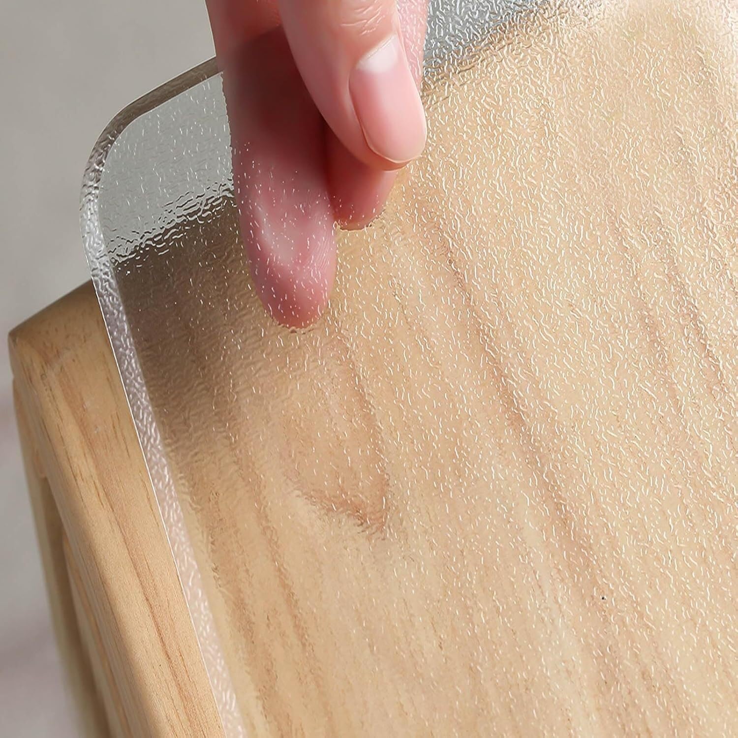 Protection de table en PVC transparent givré 1,5 mm pour cuisine 85x140cm
