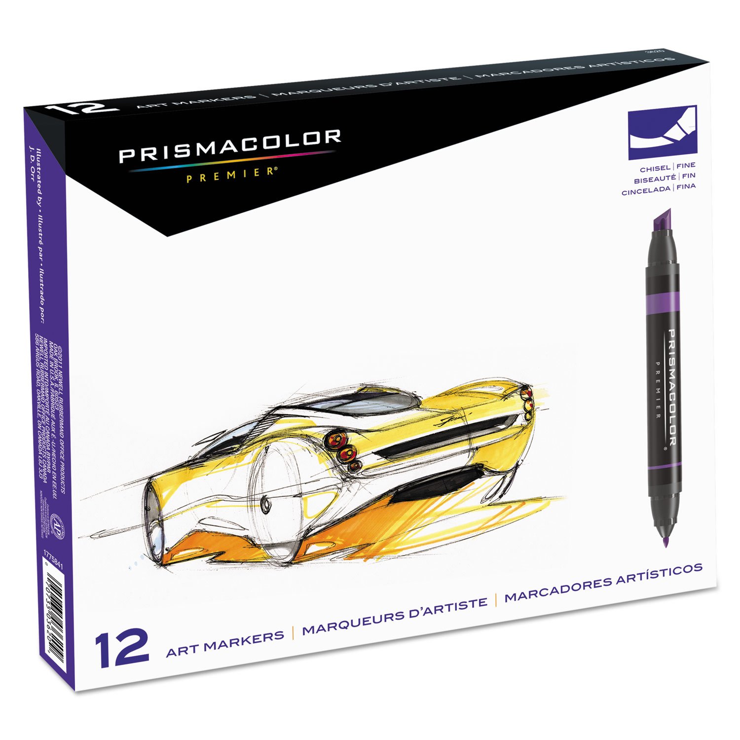 Prismacolor 3620 Premier Art Marker Set, Dual-Tip, Assorted Colors, 12/Set