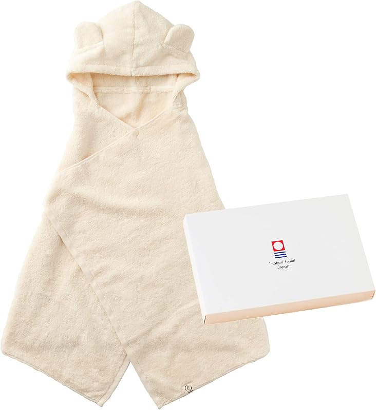 今治タオル imabari towel 出産祝い 日本製 ベビーバスローブ バスポンチョ ギフトセット (ナチュラル)