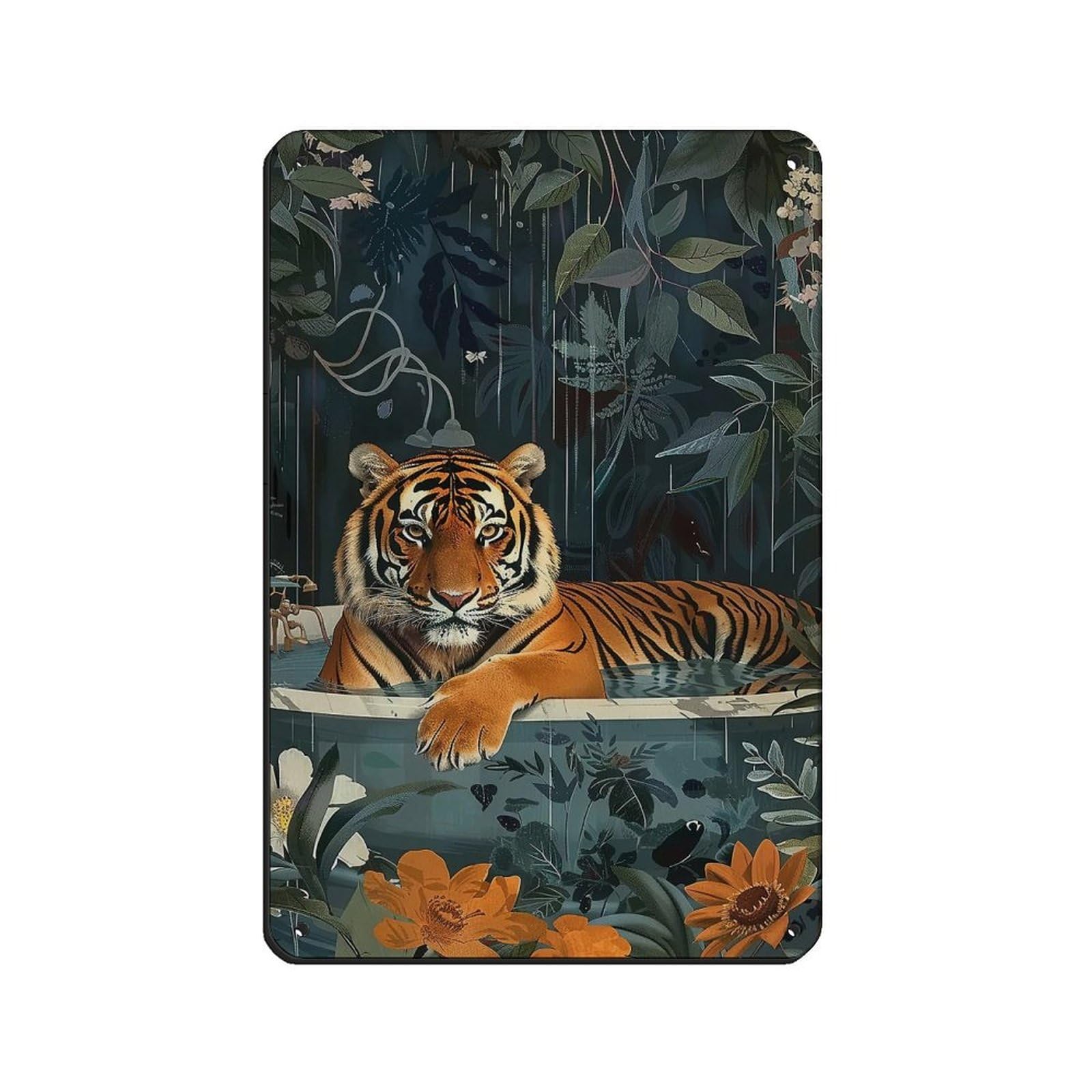 Matisse Tiger On The Bathtub Painting Poster Retro Poster Metal Tin Sign Chic Art Retro Iron Painting Bar People Cave Cafe Family Garage Poster Wall Decoration 8x12inch(20x30cm)