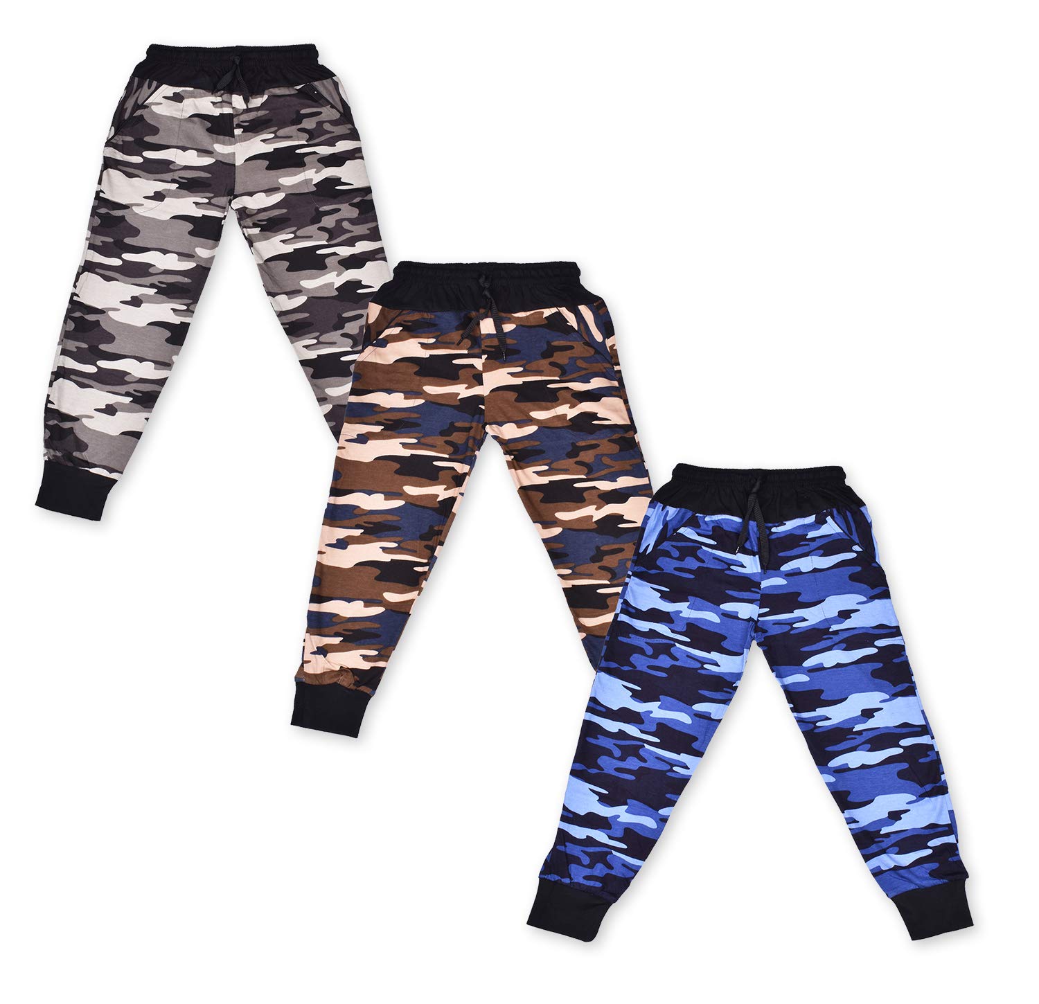 VeritoBoys' Regular Fit Trackpants (Pack of 3 & 2) (6-7 Years, Multi-Coloured (Pack of 3))