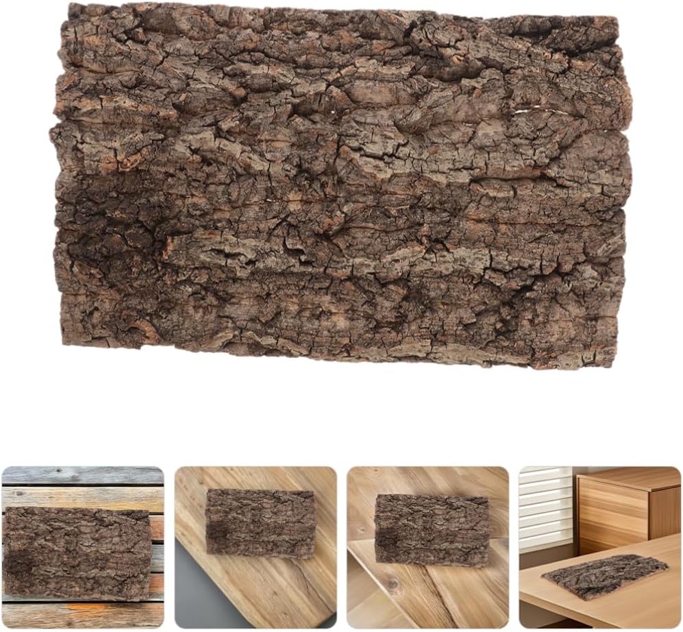TOYANDONA 2pcs Bark Background for Reptiles Climbing Mat and Habitat Decor for Lizard Turtle and Bearded Dragon Enclosures Design