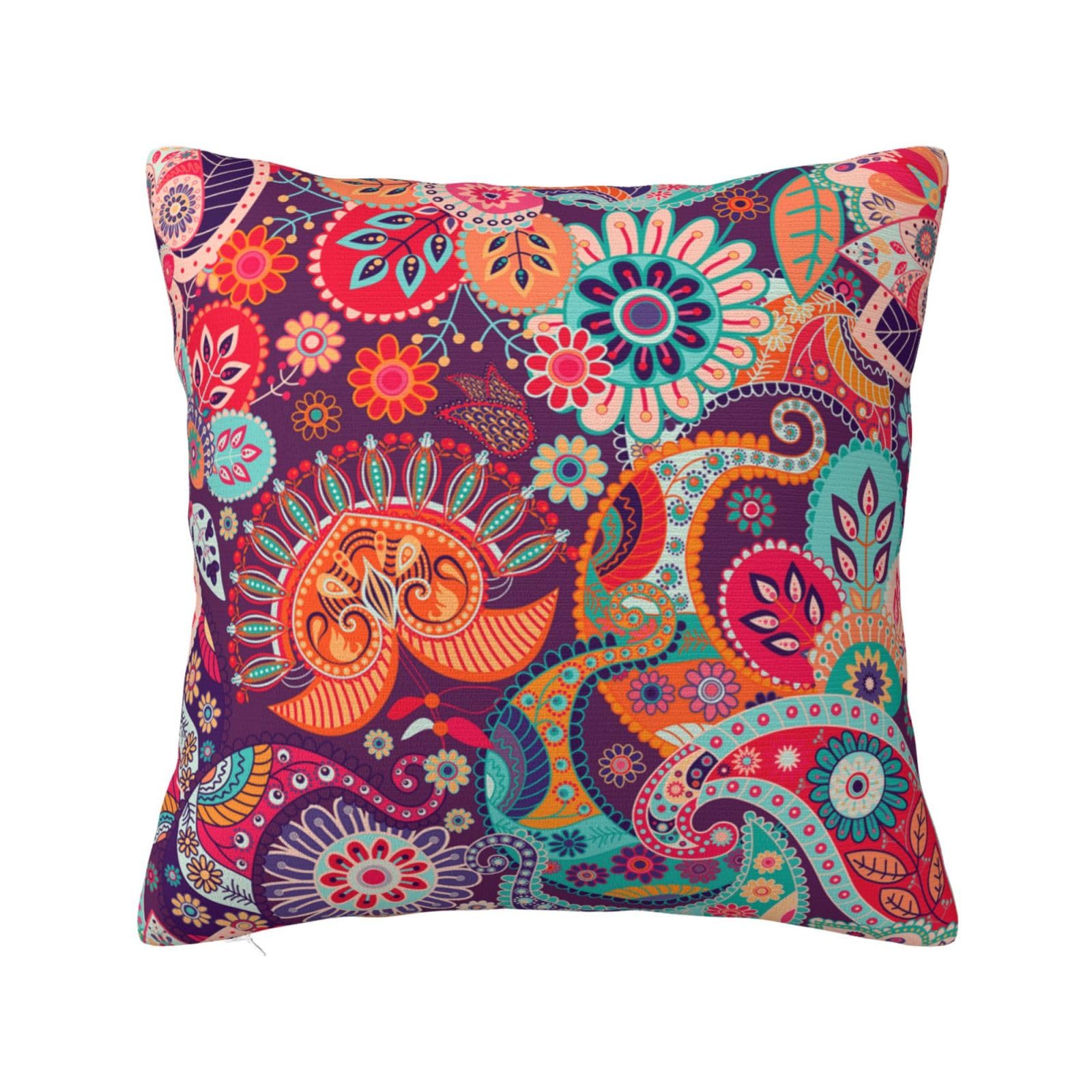 GAAFOSIPH Cushion Covers Abstract Double Sided Flower Print Decorative Throw Pillow Case 45x45 cm for Bed Sofa Couch Farm Garden Home Decorations 18x18 inch